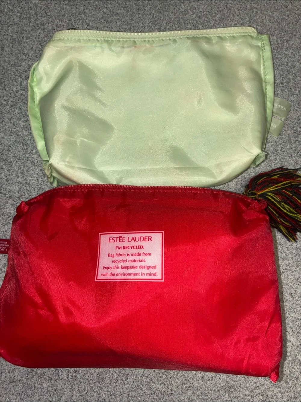 Estée Lauder Floral Cosmetic Pouch & Plaid Makeup Bag Set